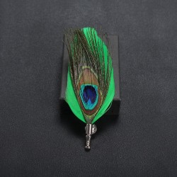 Приколка на піджак перо Жар-Птиці-зелене