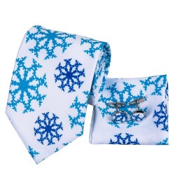 Подарочный белый набор в синюю снежинку