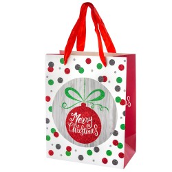 Подарочный пакет новогодний с глиттером Christmas Toys