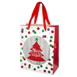 Подарунковий пакет новорічний з гліттером Fir-Tree