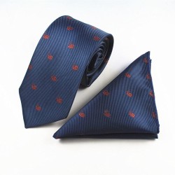 Краватка синя з равликами +хустка
