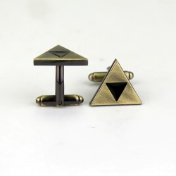 Запонки треугольные бронзовые с черным