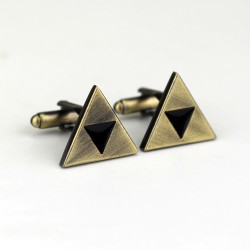 Запонки трикутні бронзові з чорним