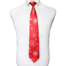 Краватка новорічна зі сніжинками