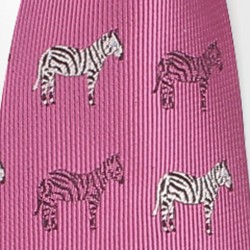 Краватка вузька рожева з зебрами