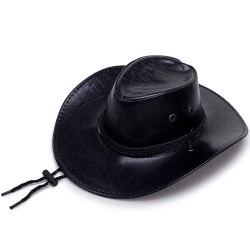 Шляпа ковбойская черная из эко кожи