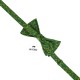 Галстук-бабочка  зеленая с листьями  - Американский хлопок