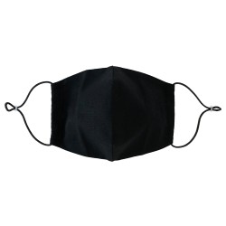 Защитная маска для лица черная ромбиком с льна в два слоя