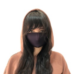 Захисна маска для обличчя кольору баклажан в ромбик з неопрена
