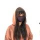 Защитная маска для лица цвета баклажан ромбиком с неопрена