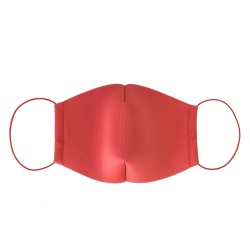 Защитная маска для лица коралловая ромбиком с неопрена
