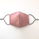 Защитная маска для лица розовая из льна в два слоя