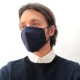 Защитная маска для лица темно-синяя из льна в два слоя