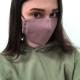 Защитная маска для лица розовая с коричневым оттенком из льна в два слоя