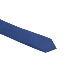 Краватка підліткова вузька темно-синя матова