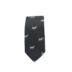 Краватка вузька чорна з собаками