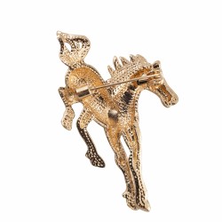 Брошка у вигляді коня золото мустанг