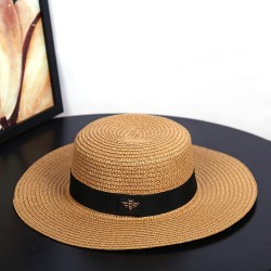 Солом'яна шляпа для жінок світло-коричнева