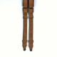 Подтяжки кожаные светло-коричневые прошитые 2,5 см