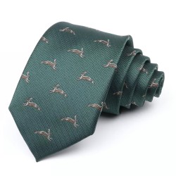 Краватка зелена з малюнком кролика