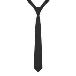 Краватка чорна вузька габардин 6 см