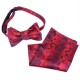 Красная галстук-бабочка с оригинальным узором +платок
