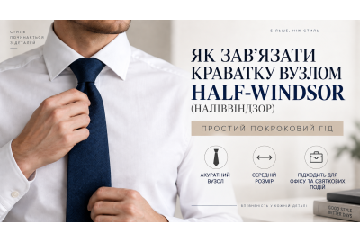 Як зав’язати краватку вузлом Half-Windsor (Напіввіндзор): покроковий гід