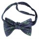 Серая галстук-бабочка с оригинальным зеленым узором +платок