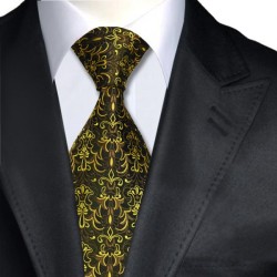 Краватка жовто-коричнева з абстракціями