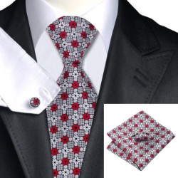 Подарунковий краватка червоний з сірим