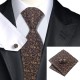 Подарочный галстук коричневый в красивых узорах