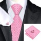 Подарочный галстук розовый с синим в узорах