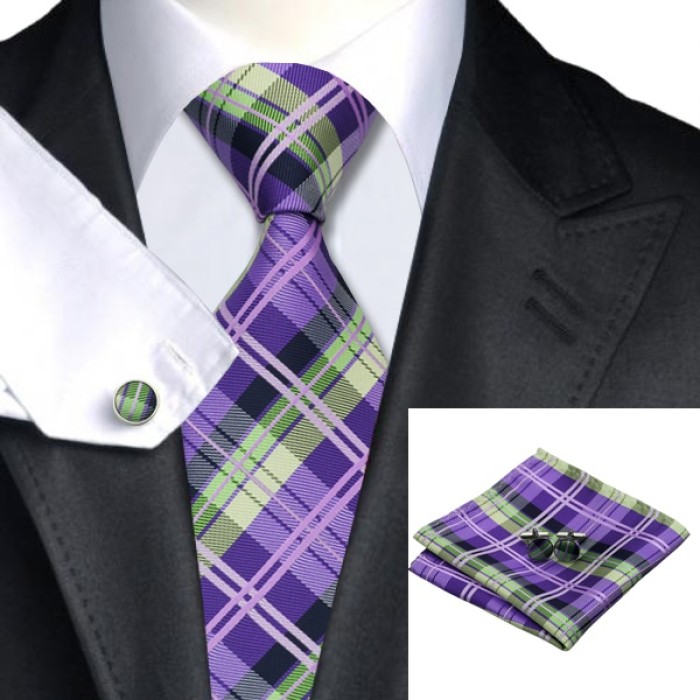 Подарункова краватка фіолетова в абстракціях