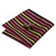 Подарункова краватка чорна з малиновими та жовтими смужками