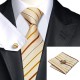 Набор галстук бежевый в полоску