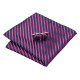 Краватка фіолетова з рожевим у вертикальну смужку + платок і запонки