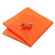 Оранжевый подарочный набор галстук с запонками и платком