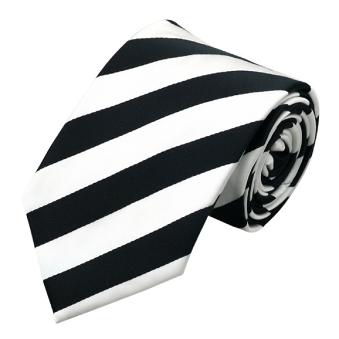 Набір краватки у чорно-білу смужку