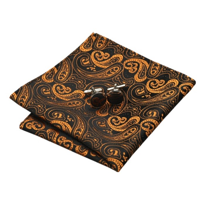 Краватка подарункова з помаранчевими абстракціями (золотиста)