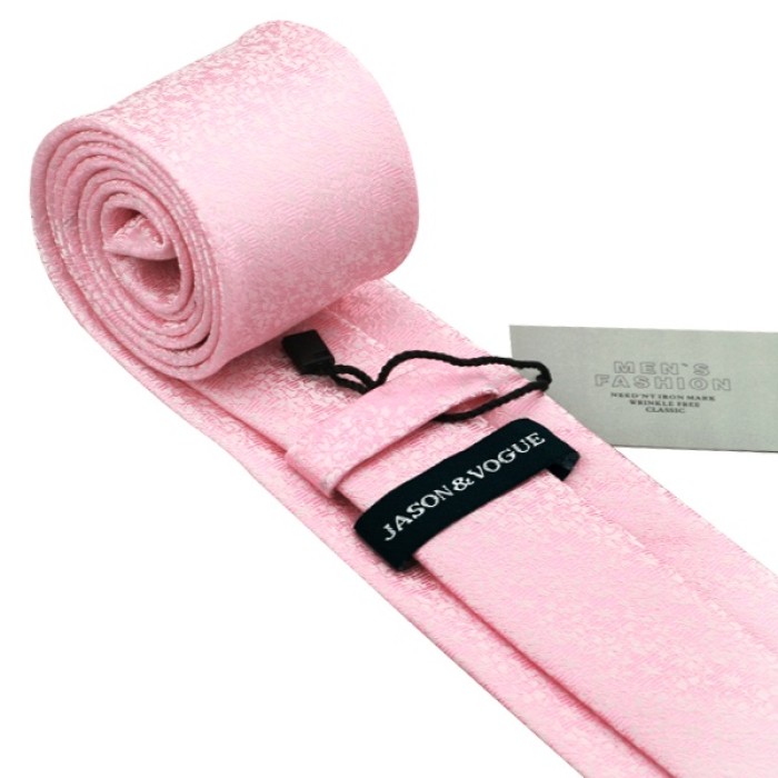 Галстук розовый с белым + платок и запонки