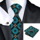 Краватка чорна з бірюзовим, фіолетовим і палевим кольорами