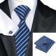 Подарочный галстук синий в голубую полоску