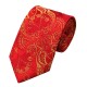 Подарункова краватка червона з жовтими абстракціями