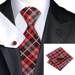 Подарочный галстук красный в полоски