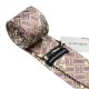 Подарункова краватка біла з фіолетовими та кремовими абстракціями