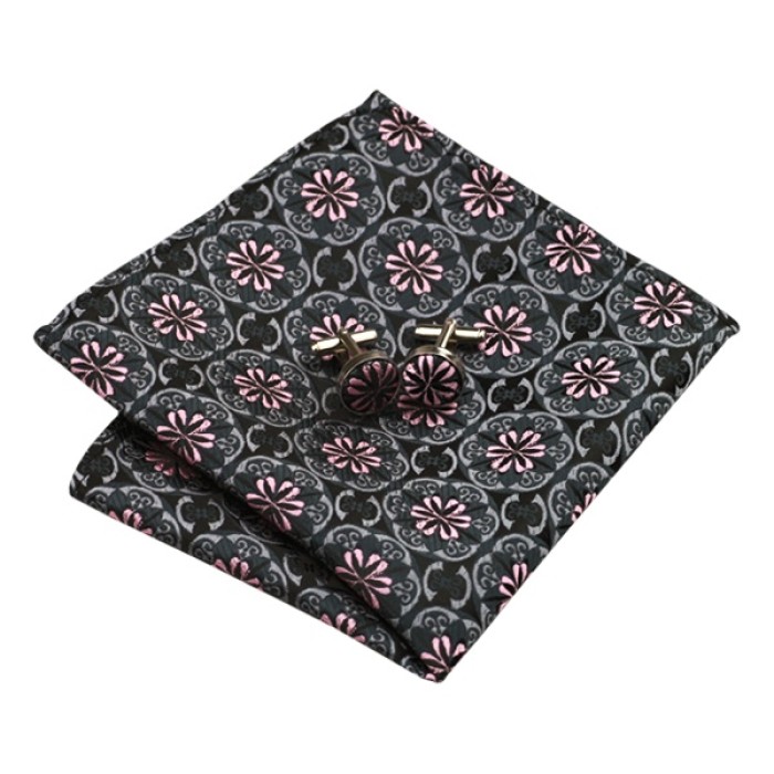 Подарочный набор от Jason&Vogue (черный с серо-розовым узором)