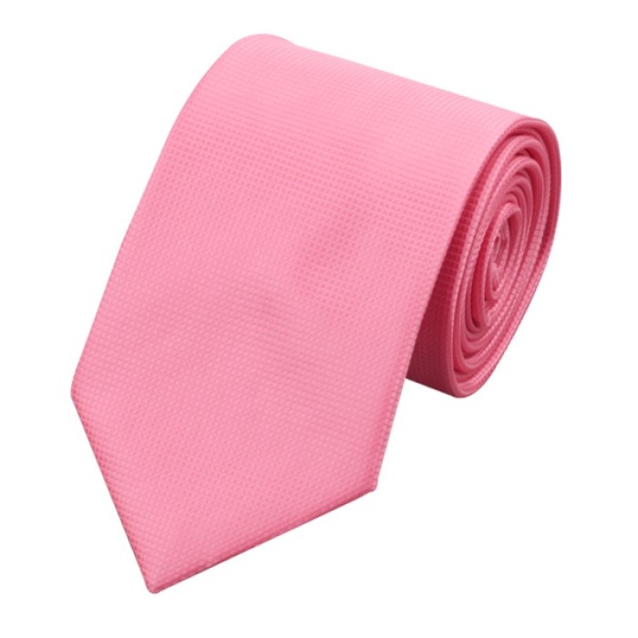 Краватка рожева класична + платок і запонки