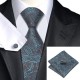 Подарочный галстук темная бирюза, сине-зеленый с коричневым