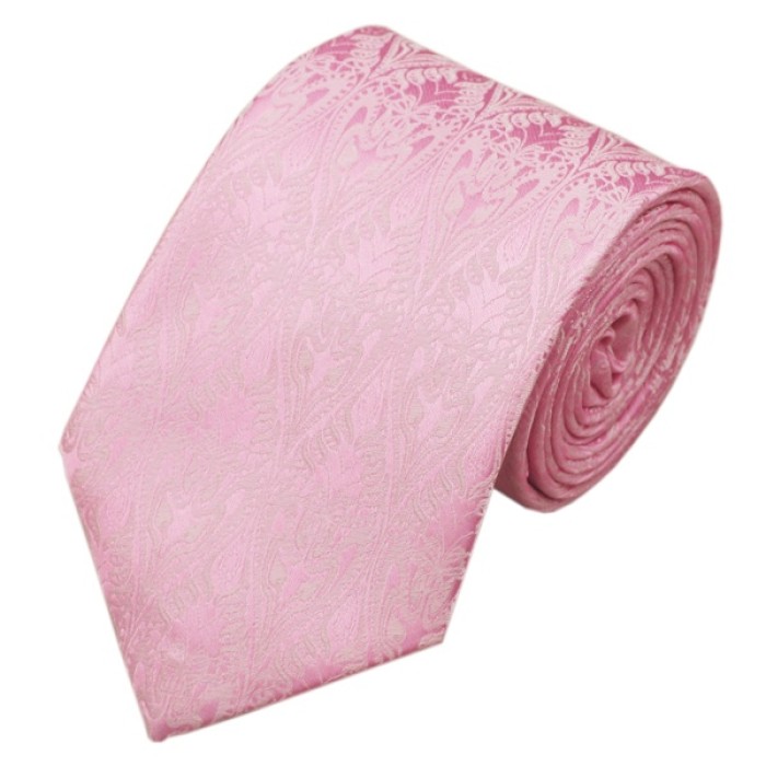 Галстук розовый + платок и запонки