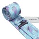 Подарункова краватка бірюзова у фіолетовий листочок
